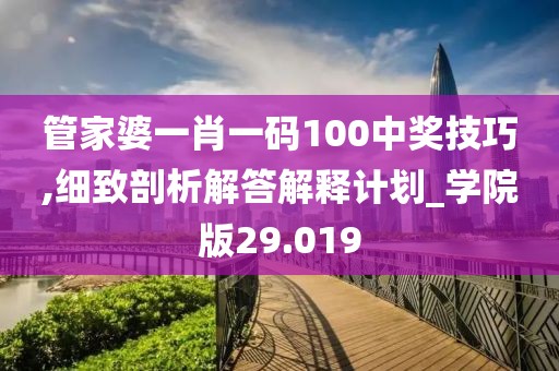 管家婆一肖一码100中奖技巧,细致剖析解答解释计划_学院版29.019