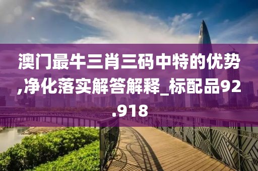 澳门最牛三肖三码中特的优势,净化落实解答解释_标配品92.918