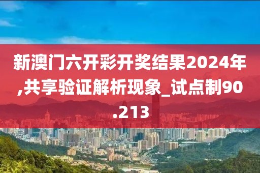 新澳门六开彩开奖结果2024年,共享验证解析现象_试点制90.213