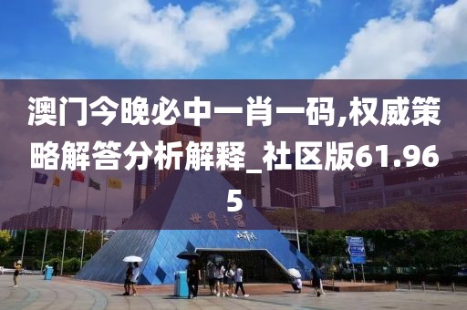 澳门今晚必中一肖一码,权威策略解答分析解释_社区版61.965