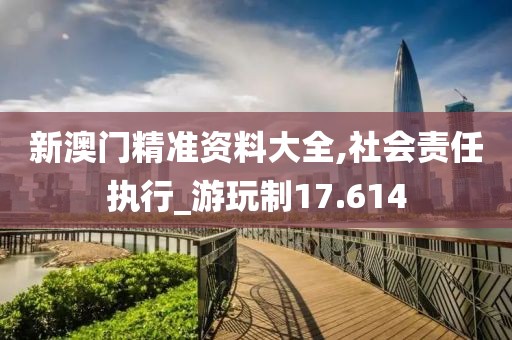 新澳门精准资料大全,社会责任执行_游玩制17.614