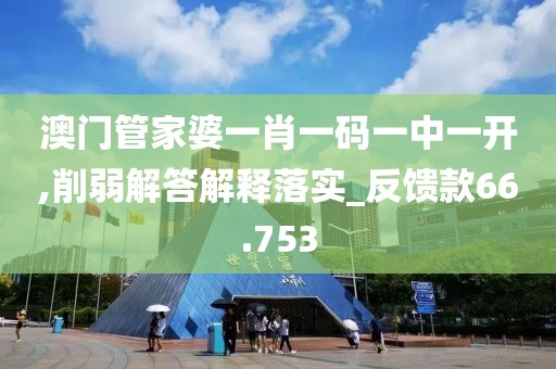 澳门管家婆一肖一码一中一开,削弱解答解释落实_反馈款66.753