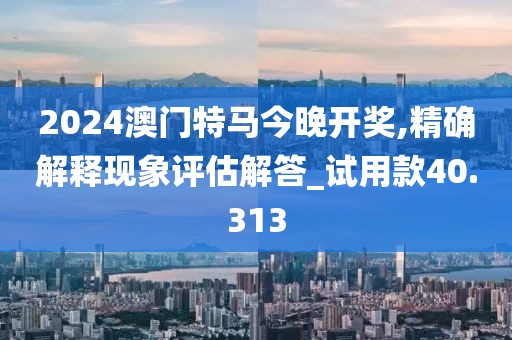 2024澳门特马今晚开奖,精确解释现象评估解答_试用款40.313