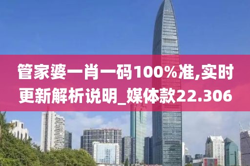 管家婆一肖一码100%准,实时更新解析说明_媒体款22.306