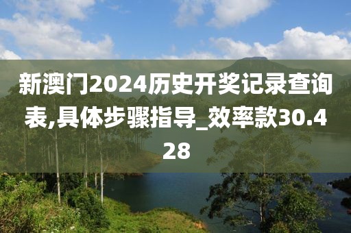 新澳门2024历史开奖记录查询表,具体步骤指导_效率款30.428