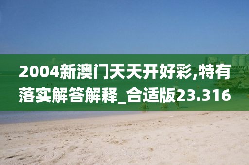 2004新澳门天天开好彩,特有落实解答解释_合适版23.316