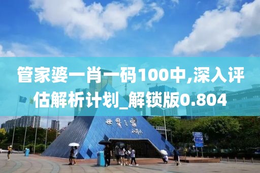 管家婆一肖一码100中,深入评估解析计划_解锁版0.804