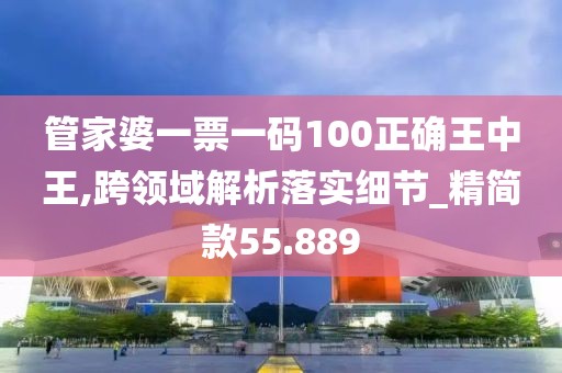 管家婆一票一码100正确王中王,跨领域解析落实细节_精简款55.889