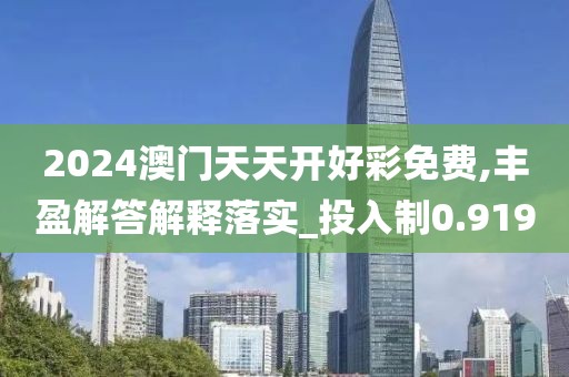 2024澳门天天开好彩免费,丰盈解答解释落实_投入制0.919