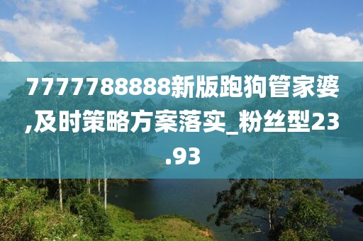 7777788888新版跑狗管家婆,及时策略方案落实_粉丝型23.93