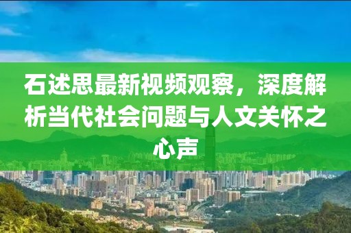 石述思最新视频观察，深度解析当代社会问题与人文关怀之心声