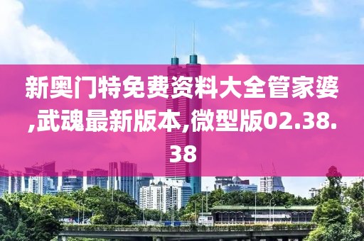 新奥门特免费资料大全管家婆,武魂最新版本,微型版02.38.38