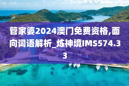 管家婆2024澳门免费资格,面向词语解析_炼神境IMS574.33