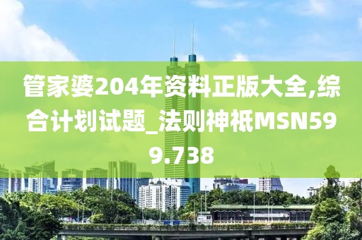 管家婆204年资料正版大全,综合计划试题_法则神祗MSN599.738