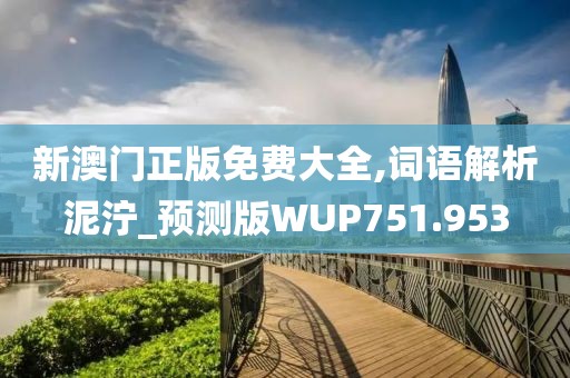 新澳门正版免费大全,词语解析泥泞_预测版WUP751.953