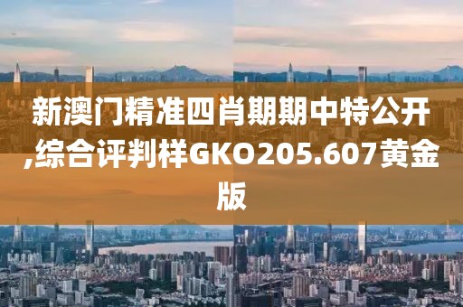 新澳门精准四肖期期中特公开,综合评判样GKO205.607黄金版