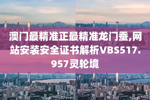 澳门最精准正最精准龙门蚕,网站安装安全证书解析VBS517.957灵轮境