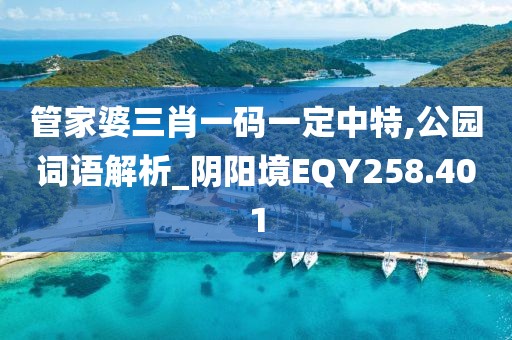 管家婆三肖一码一定中特,公园词语解析_阴阳境EQY258.401