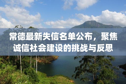 常德最新失信名单公布，聚焦诚信社会建设的挑战与反思