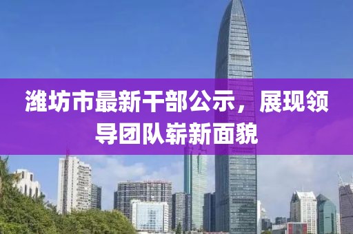 潍坊市最新干部公示，展现领导团队崭新面貌
