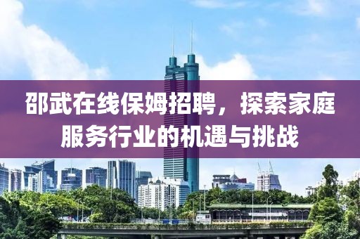 邵武在线保姆招聘，探索家庭服务行业的机遇与挑战