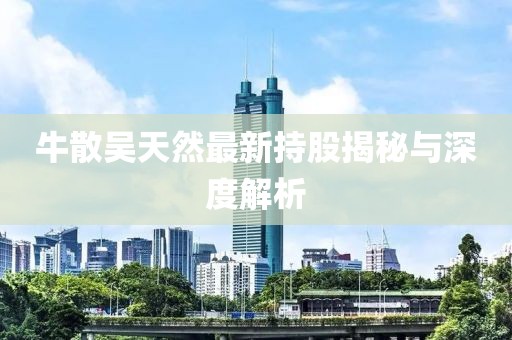 牛散吴天然最新持股揭秘与深度解析