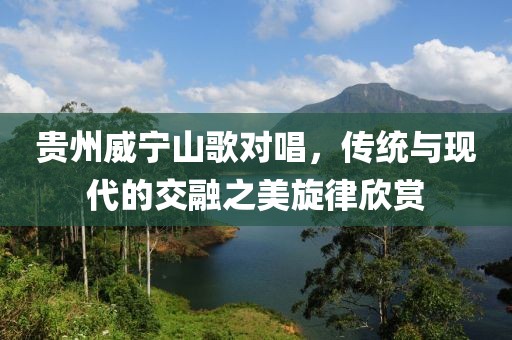 贵州威宁山歌对唱，传统与现代的交融之美旋律欣赏