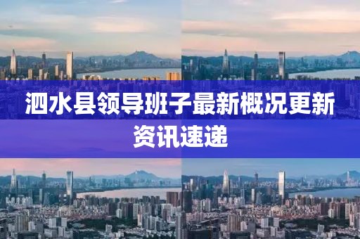 泗水县领导班子最新概况更新资讯速递