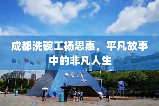 成都洗碗工杨思惠，平凡故事中的非凡人生