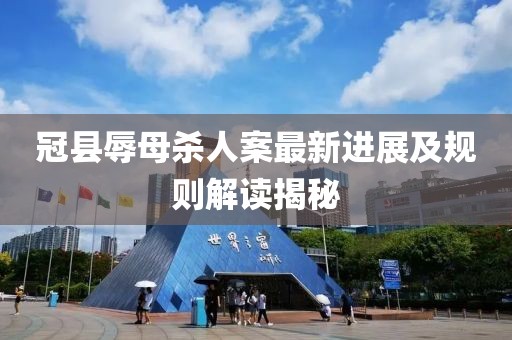 冠县辱母杀人案最新进展及规则解读揭秘