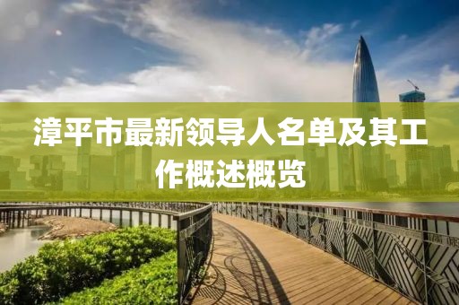 漳平市最新领导人名单及其工作概述概览