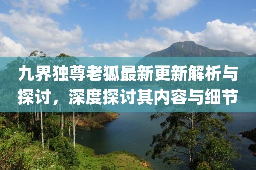 九界独尊老狐最新更新解析与探讨，深度探讨其内容与细节