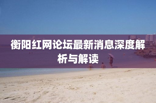 衡阳红网论坛最新消息深度解析与解读