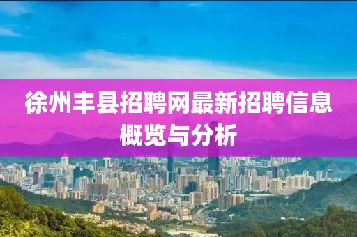 徐州丰县招聘网最新招聘信息概览与分析