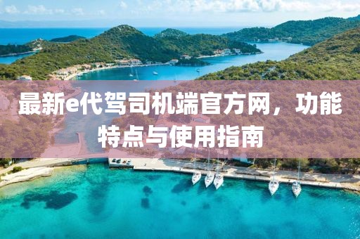 最新e代驾司机端官方网，功能特点与使用指南