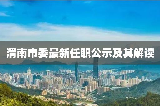 渭南市委最新任职公示及其解读