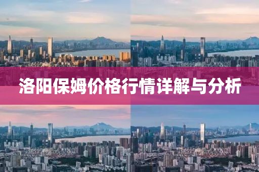 洛阳保姆价格行情详解与分析