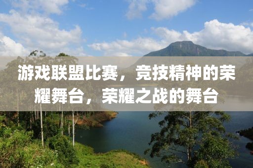 游戏联盟比赛，竞技精神的荣耀舞台，荣耀之战的舞台