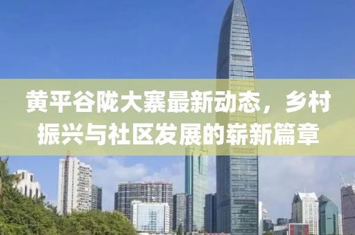 黄平谷陇大寨最新动态，乡村振兴与社区发展的崭新篇章