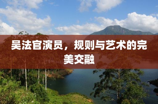 吴法官演员，规则与艺术的完美交融