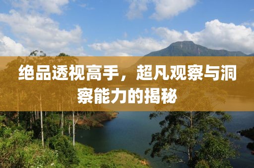绝品透视高手，超凡观察与洞察能力的揭秘