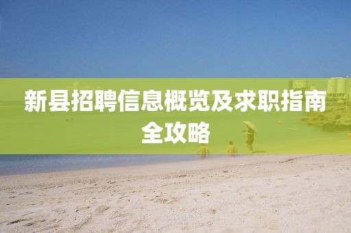 新县招聘信息概览及求职指南全攻略