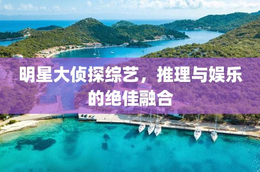明星大侦探综艺，推理与娱乐的绝佳融合