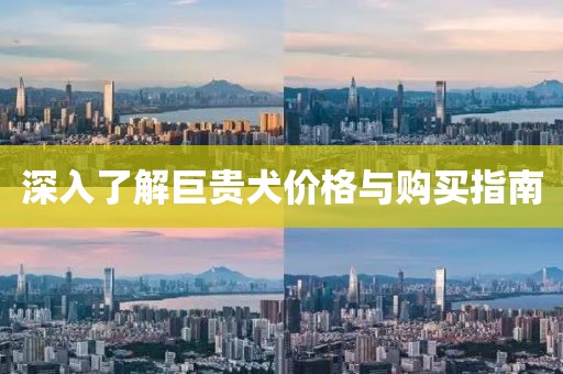 深入了解巨贵犬价格与购买指南