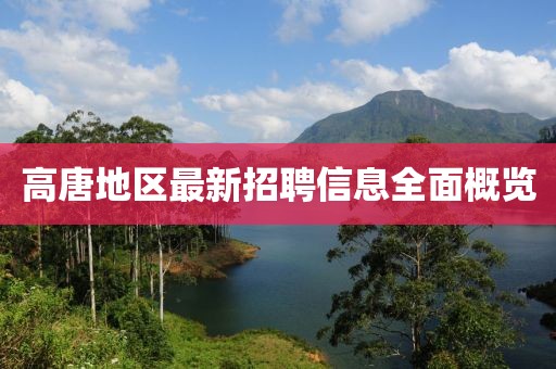 高唐地区最新招聘信息全面概览