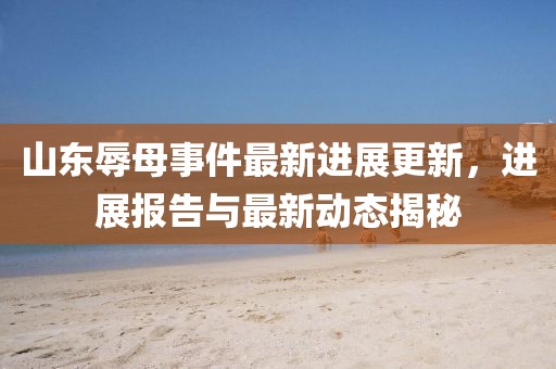 山东辱母事件最新进展更新，进展报告与最新动态揭秘