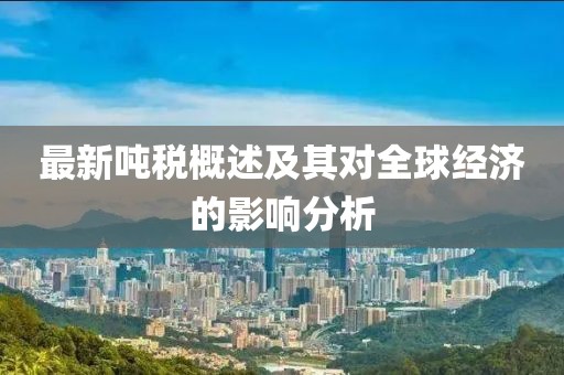最新吨税概述及其对全球经济的影响分析