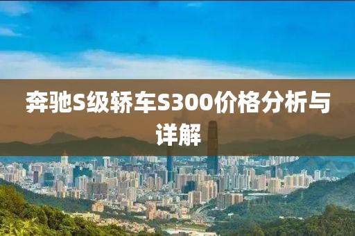 奔驰S级轿车S300价格分析与详解