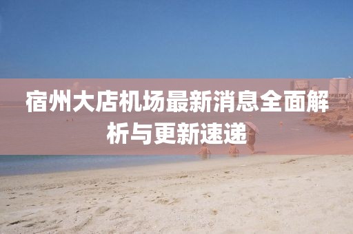 宿州大店机场最新消息全面解析与更新速递