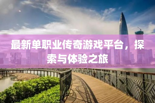 最新单职业传奇游戏平台，探索与体验之旅